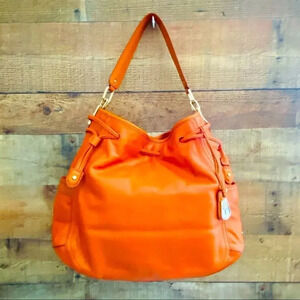 Cole Haan Denney Hobo Large Leather Bucket Bag